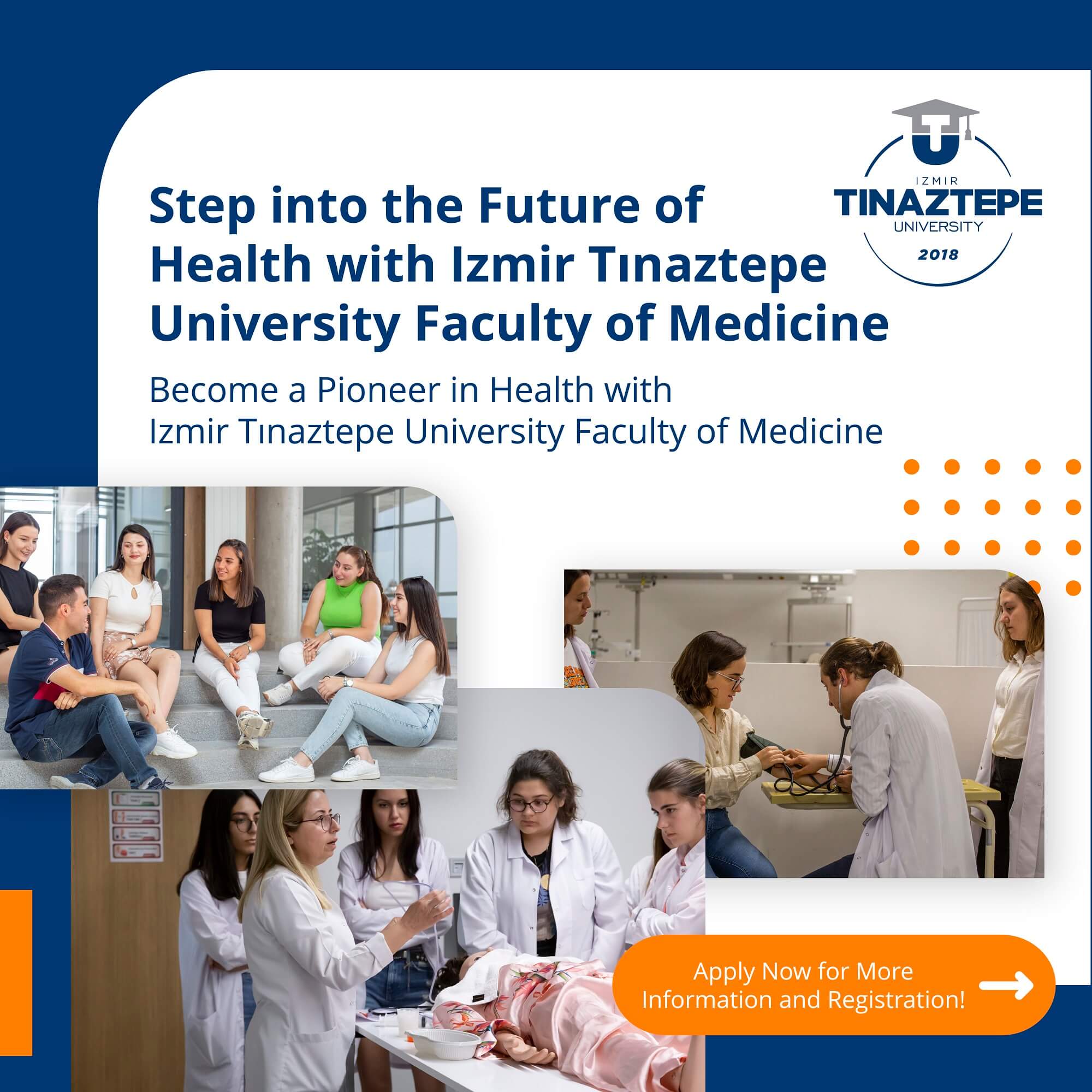 Step into the Future of Health with Izmir Tınaztepe University Faculty of Medicine<br>Become a Pioneer in Health with Izmir Tınaztepe University Faculty of Medicine Apply Now for More information and Registration.