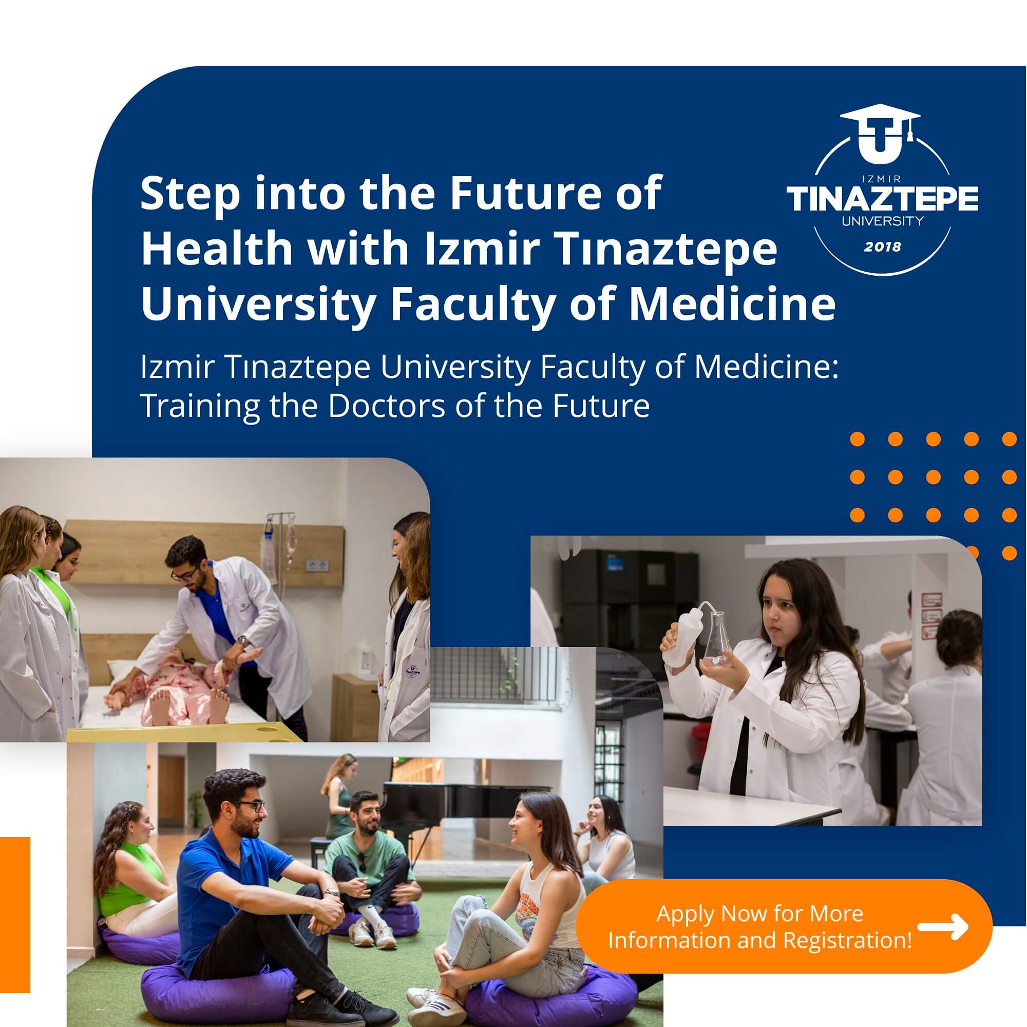 Step into the Future of Health with Izmir Tınaztepe University Faculty of Medicine.<br>Izmir Tınaztepe University Faculty of Medicine: Training the Doctors of the Future. Apply Now for More information and Registration.