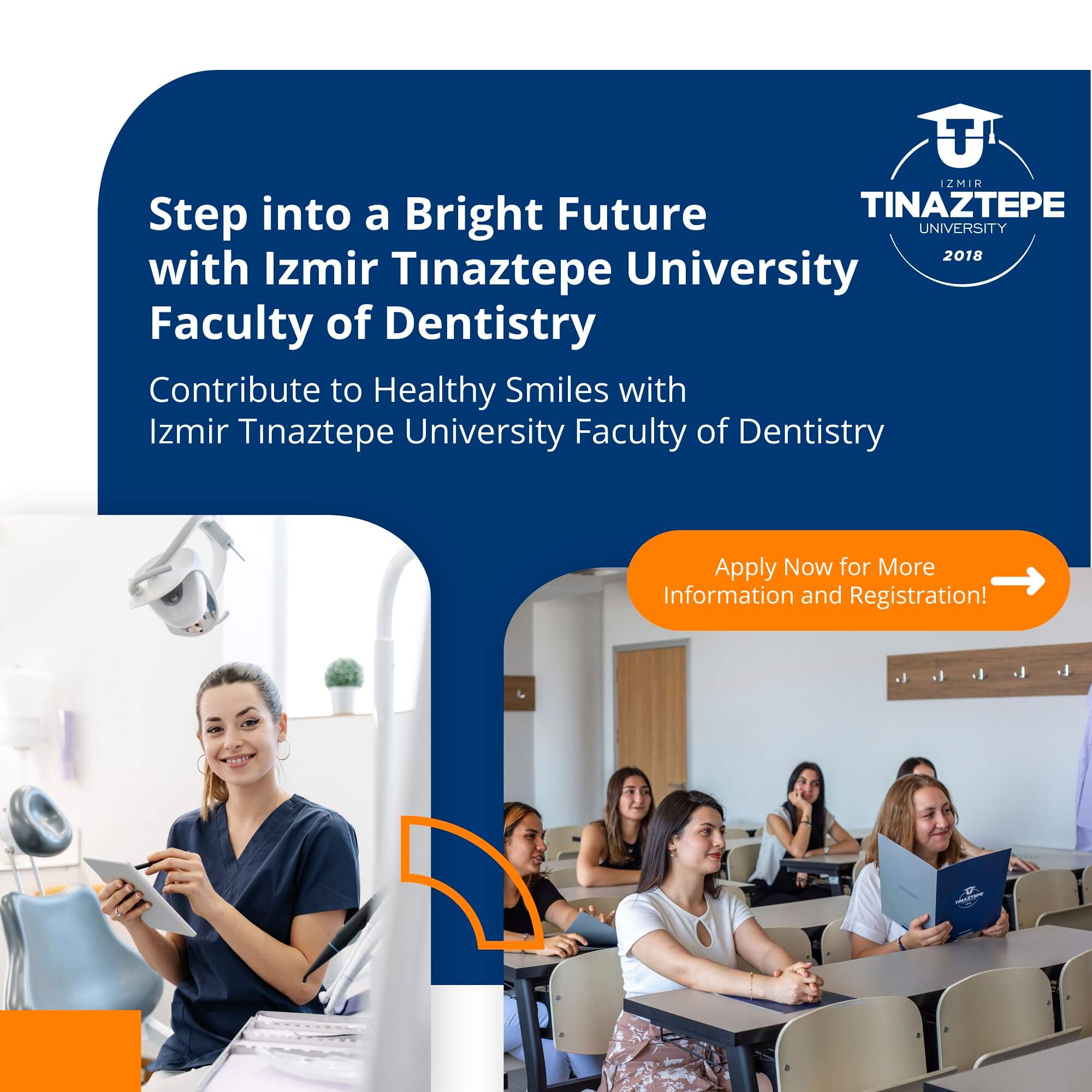 Step into a Bright Future with Izmir Tınaztepe University Faculty of Dentistry <br>Contribute to Health Smiles with Izmir Tınaztepe University Faculty of Dentistry. Apply Now for More information and Registration.