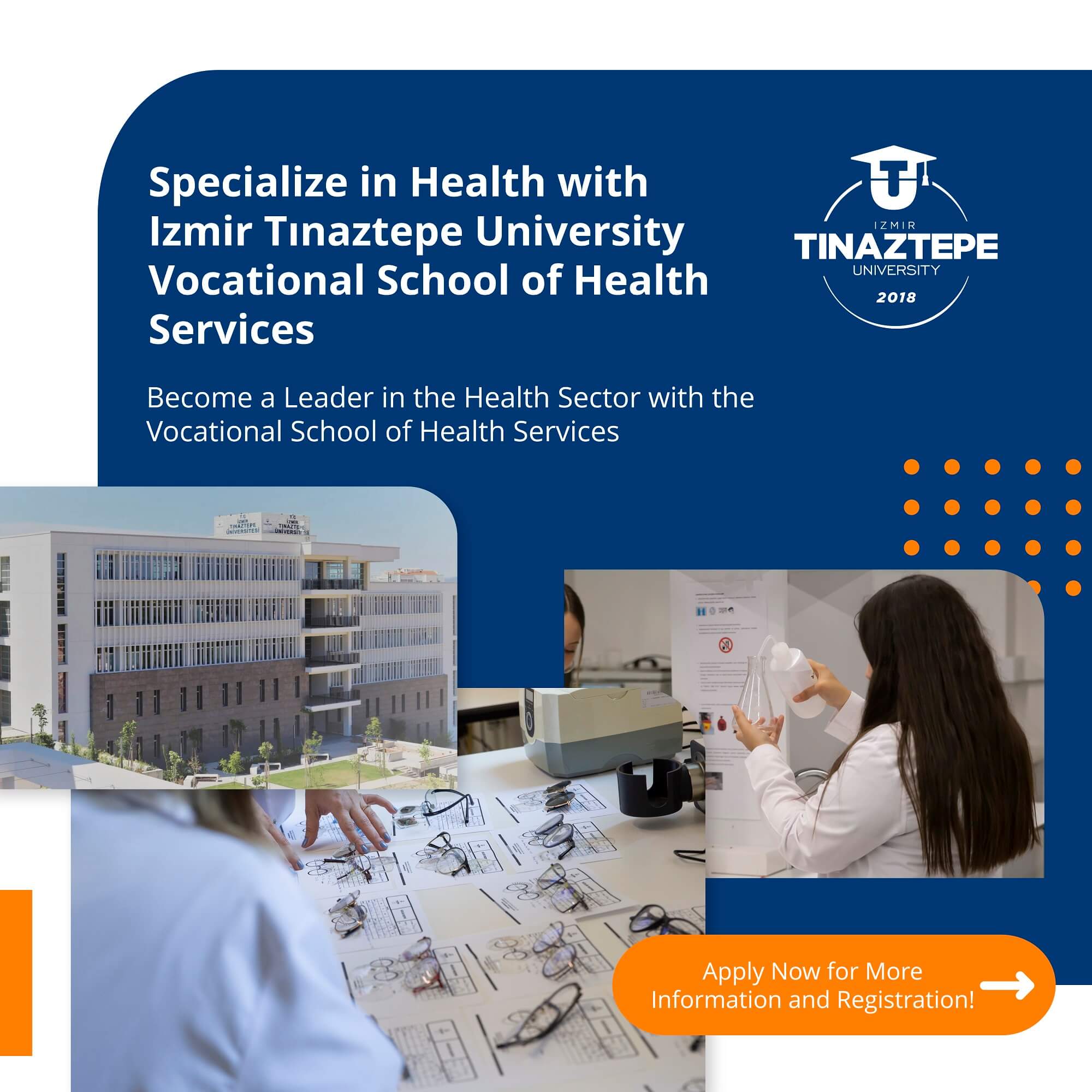 Specialize in Health with Izmir Tınaztepe University Vocational School of Health Services<br>Become a Leader in the Health Sector with the Vocational School of Health Services Apply Now for More information and Registration.
